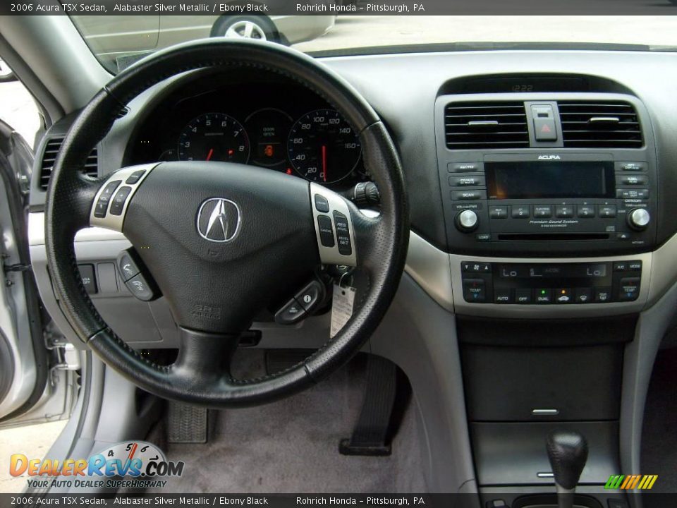 2006 Acura TSX Sedan Alabaster Silver Metallic / Ebony Black Photo #15