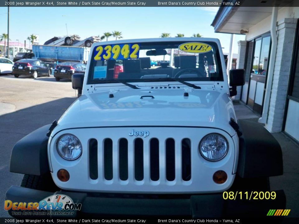 2008 Jeep Wrangler X 4x4 Stone White / Dark Slate Gray/Medium Slate Gray Photo #2