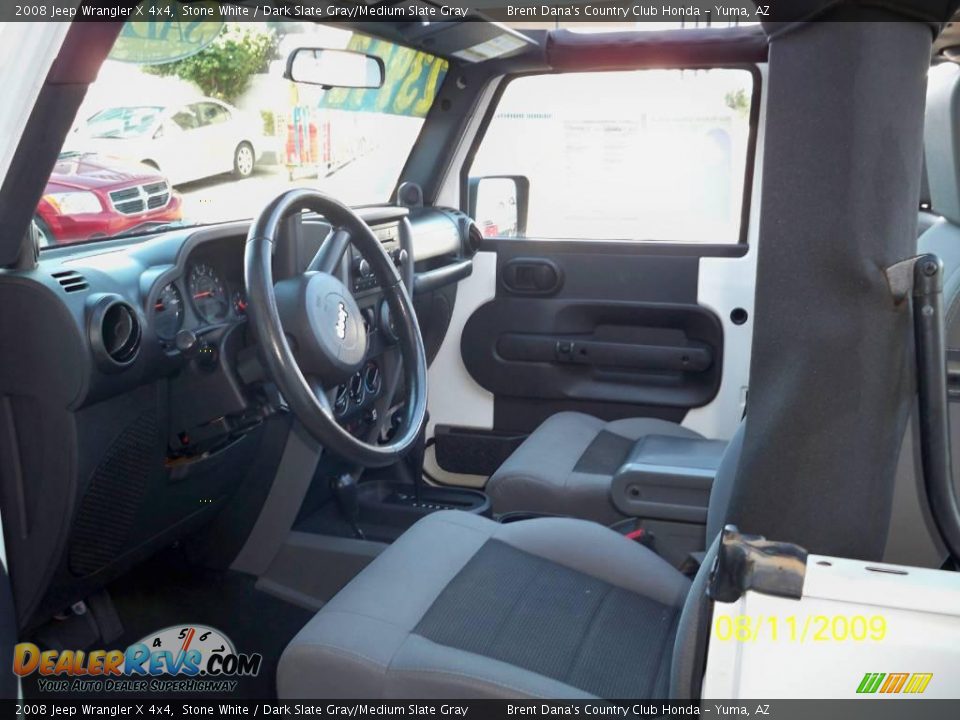2008 Jeep Wrangler X 4x4 Stone White / Dark Slate Gray/Medium Slate Gray Photo #4