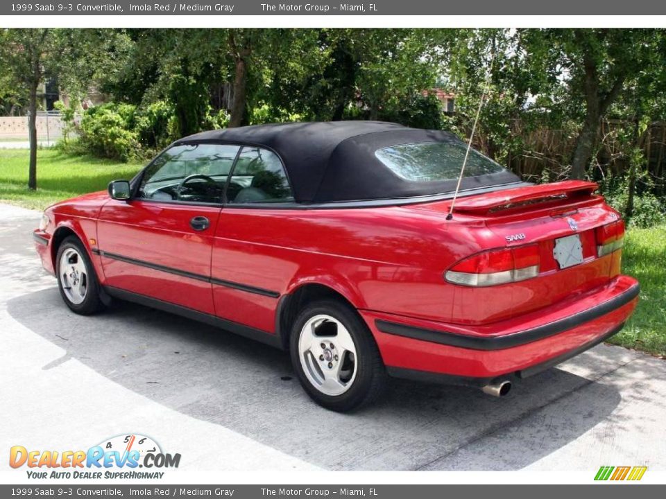 1999 Saab 9-3 Convertible Imola Red / Medium Gray Photo #5