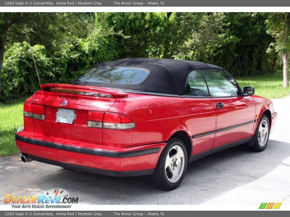 1999 Saab 9-3 Convertible Imola Red / Medium Gray Photo #7