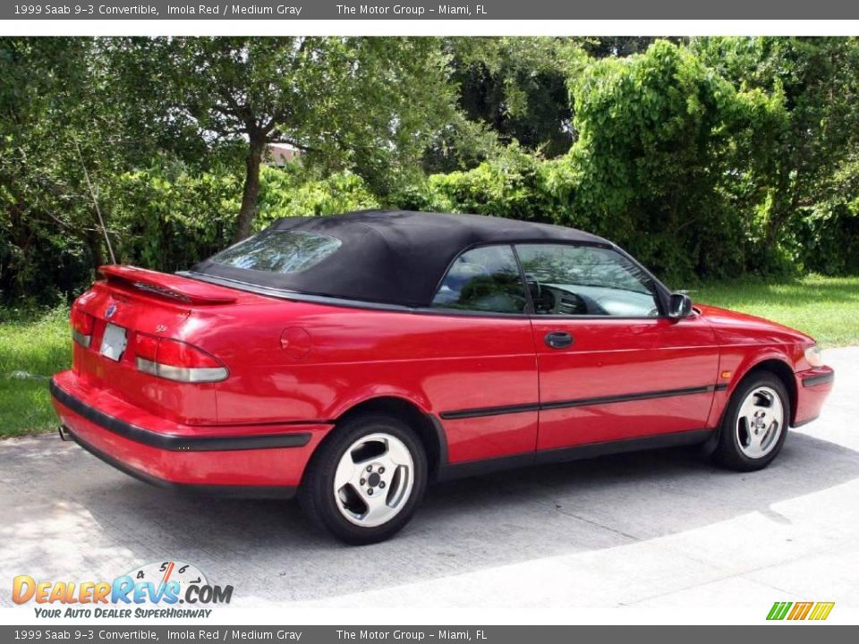 1999 Saab 9-3 Convertible Imola Red / Medium Gray Photo #8