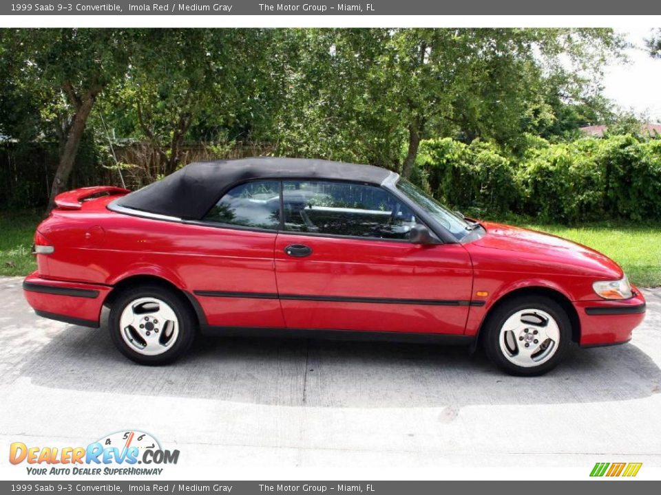 1999 Saab 9-3 Convertible Imola Red / Medium Gray Photo #10