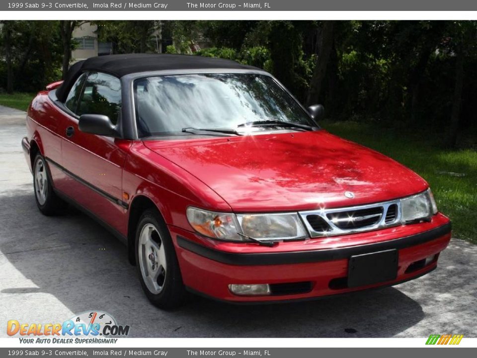 1999 Saab 9-3 Convertible Imola Red / Medium Gray Photo #12