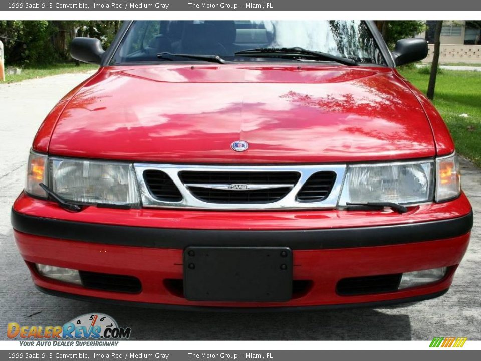 1999 Saab 9-3 Convertible Imola Red / Medium Gray Photo #13