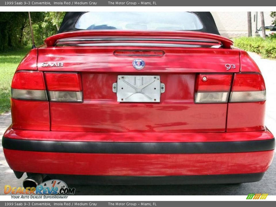 1999 Saab 9-3 Convertible Imola Red / Medium Gray Photo #14