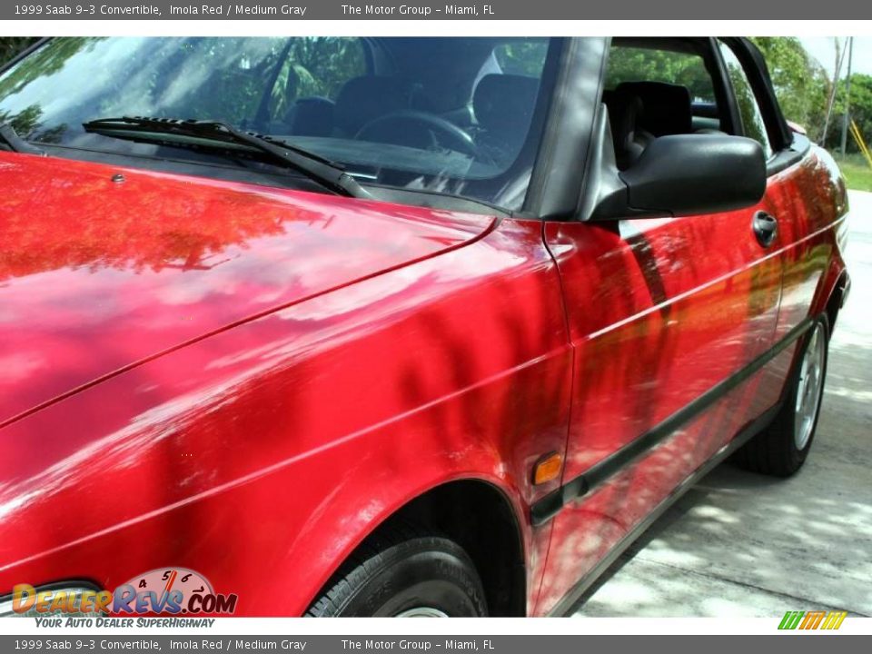 1999 Saab 9-3 Convertible Imola Red / Medium Gray Photo #16