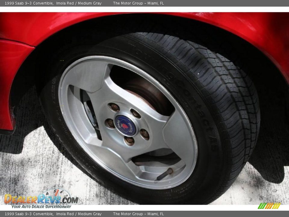 1999 Saab 9-3 Convertible Imola Red / Medium Gray Photo #20
