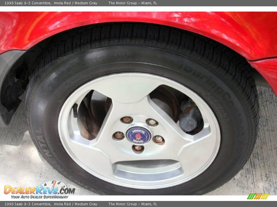 1999 Saab 9-3 Convertible Imola Red / Medium Gray Photo #21