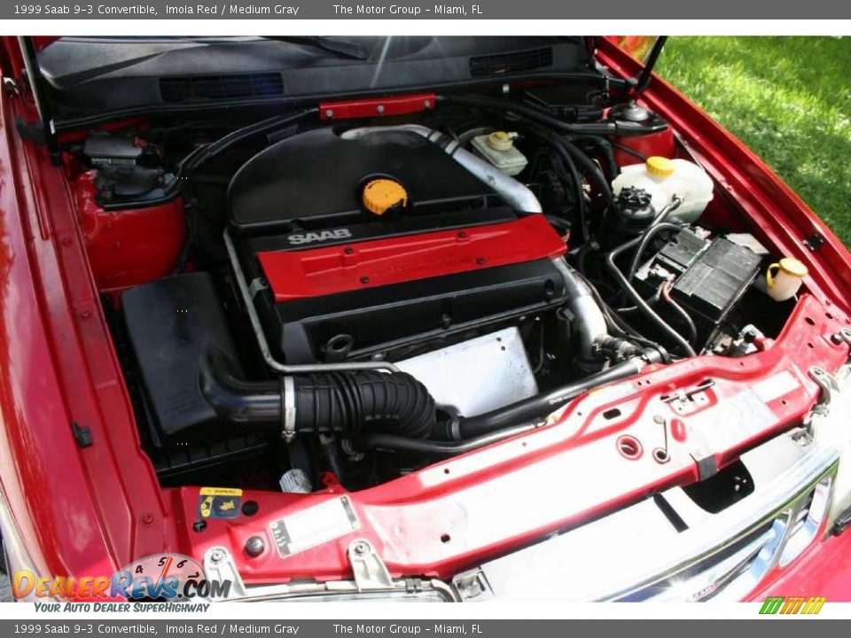 1999 Saab 9-3 Convertible Imola Red / Medium Gray Photo #23