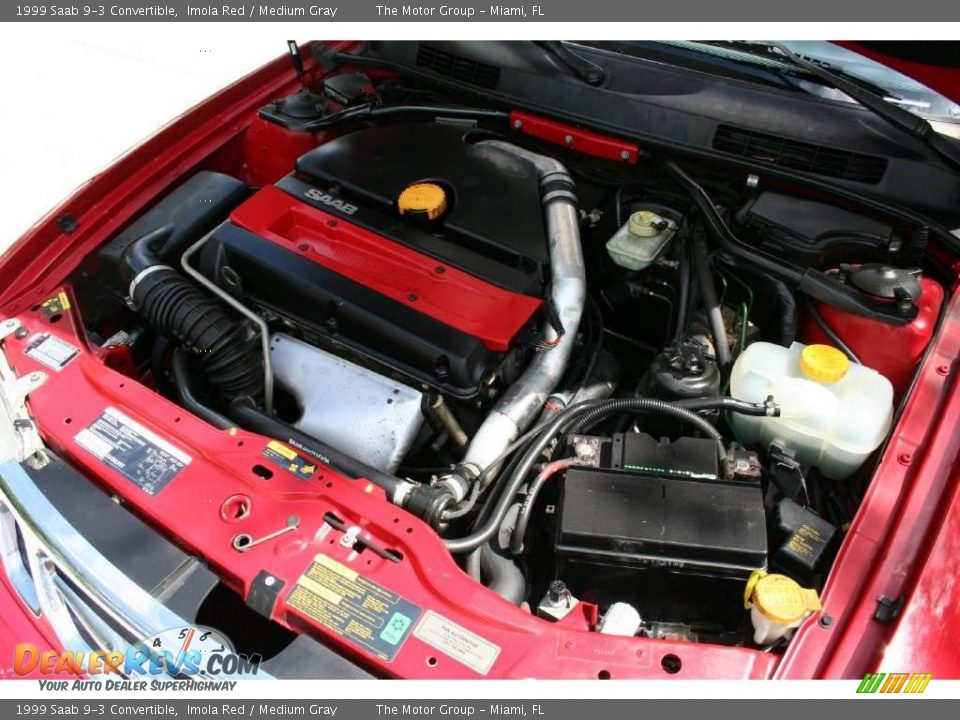 1999 Saab 9-3 Convertible Imola Red / Medium Gray Photo #24