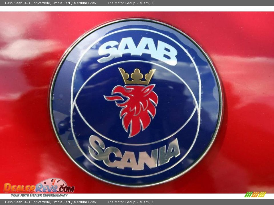 1999 Saab 9-3 Convertible Imola Red / Medium Gray Photo #25