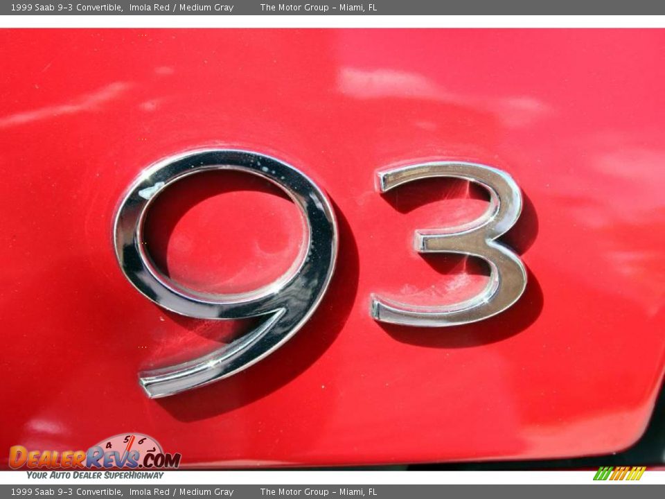 1999 Saab 9-3 Convertible Imola Red / Medium Gray Photo #27