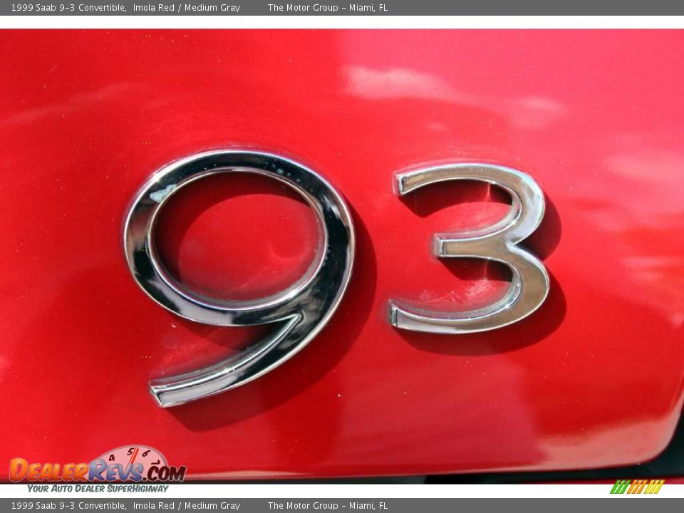 1999 Saab 9-3 Convertible Imola Red / Medium Gray Photo #28