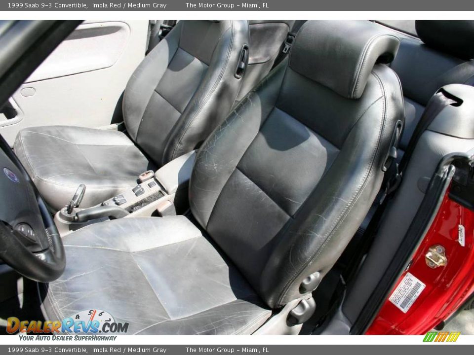 1999 Saab 9-3 Convertible Imola Red / Medium Gray Photo #33
