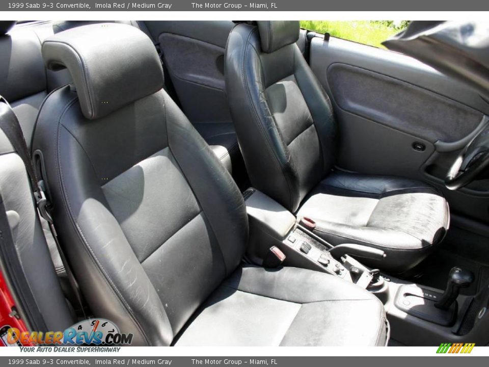 1999 Saab 9-3 Convertible Imola Red / Medium Gray Photo #34