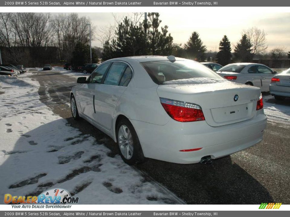 2009 BMW 5 Series 528i Sedan Alpine White / Natural Brown Dakota Leather Photo #7