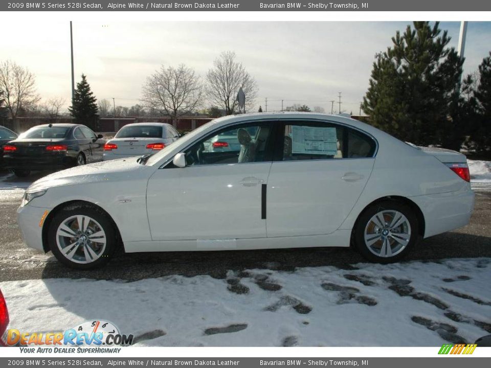 2009 BMW 5 Series 528i Sedan Alpine White / Natural Brown Dakota Leather Photo #8