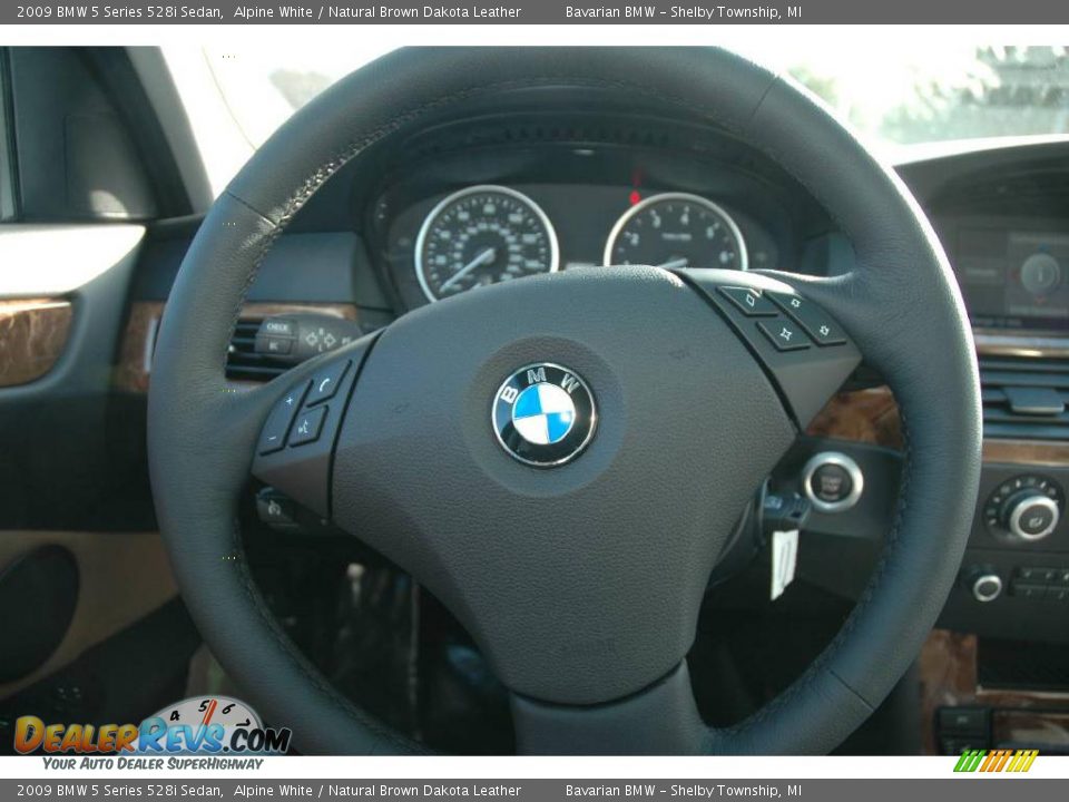 2009 BMW 5 Series 528i Sedan Alpine White / Natural Brown Dakota Leather Photo #18