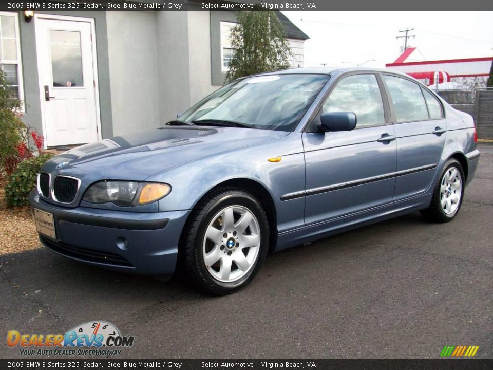 2005 BMW 3 Series 325i Sedan Steel Blue Metallic / Grey Photo #2