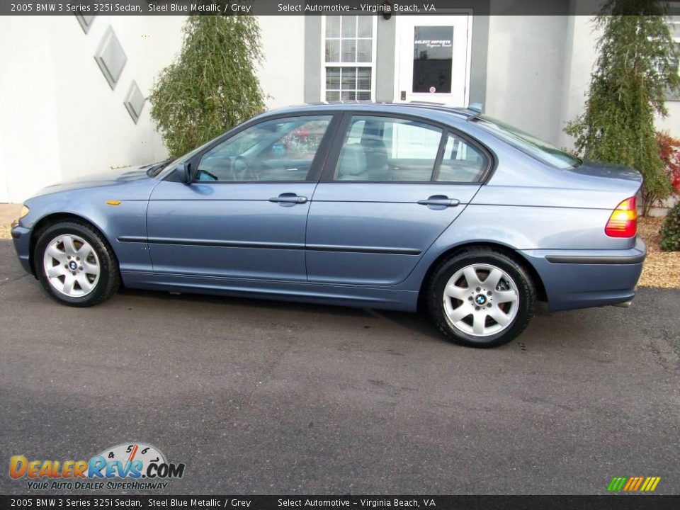 2005 BMW 3 Series 325i Sedan Steel Blue Metallic / Grey Photo #4