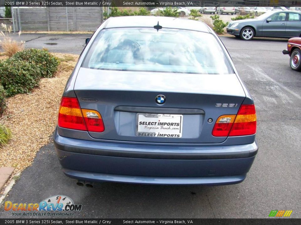 2005 BMW 3 Series 325i Sedan Steel Blue Metallic / Grey Photo #6