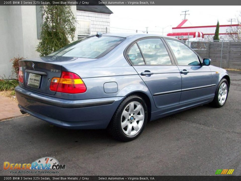 2005 BMW 3 Series 325i Sedan Steel Blue Metallic / Grey Photo #7