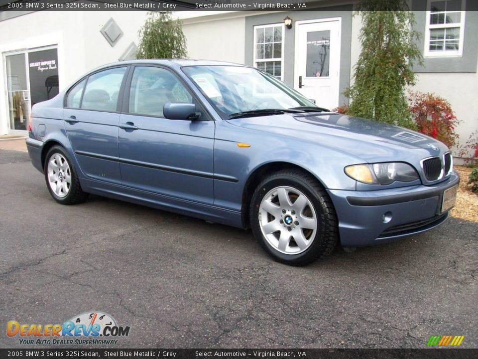 2005 BMW 3 Series 325i Sedan Steel Blue Metallic / Grey Photo #9