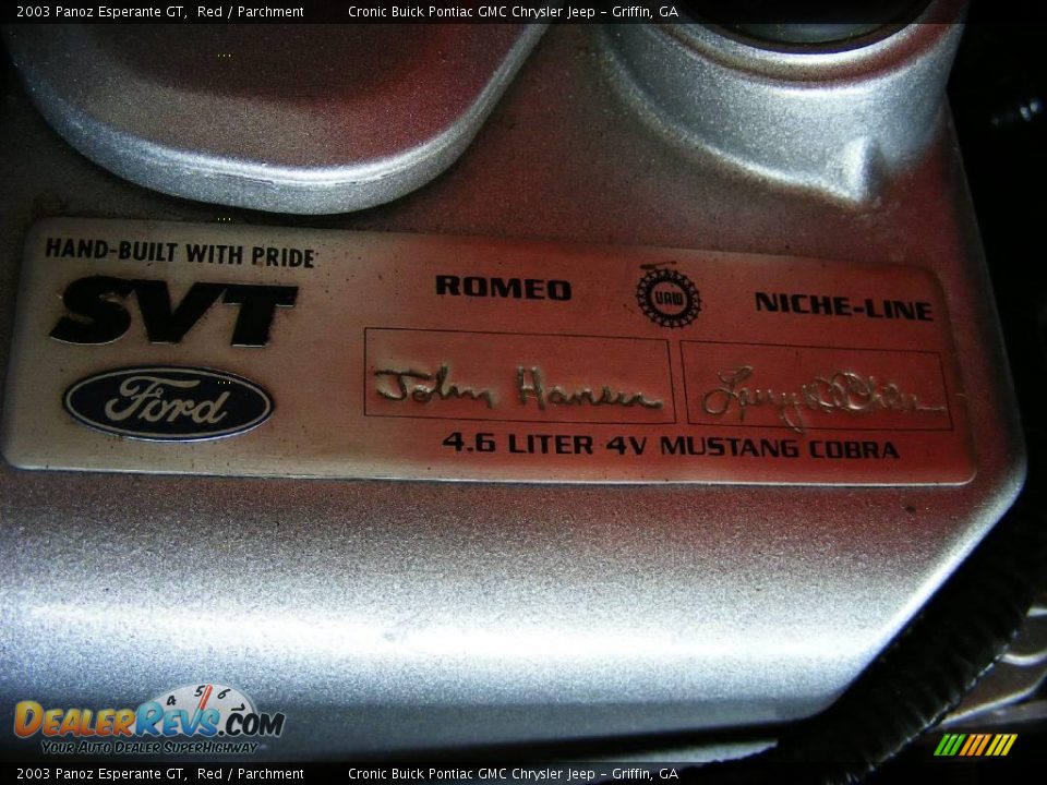 Info Tag of 2003 Panoz Esperante GT Photo #10