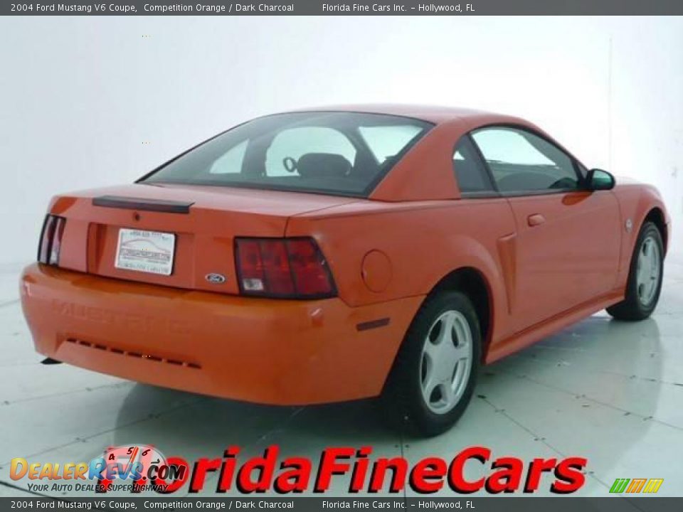 2004 Ford Mustang V6 Coupe Competition Orange / Dark Charcoal Photo #2
