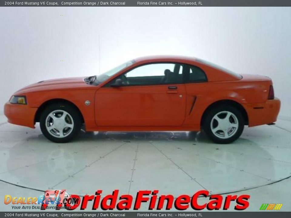 2004 Ford Mustang V6 Coupe Competition Orange / Dark Charcoal Photo #3
