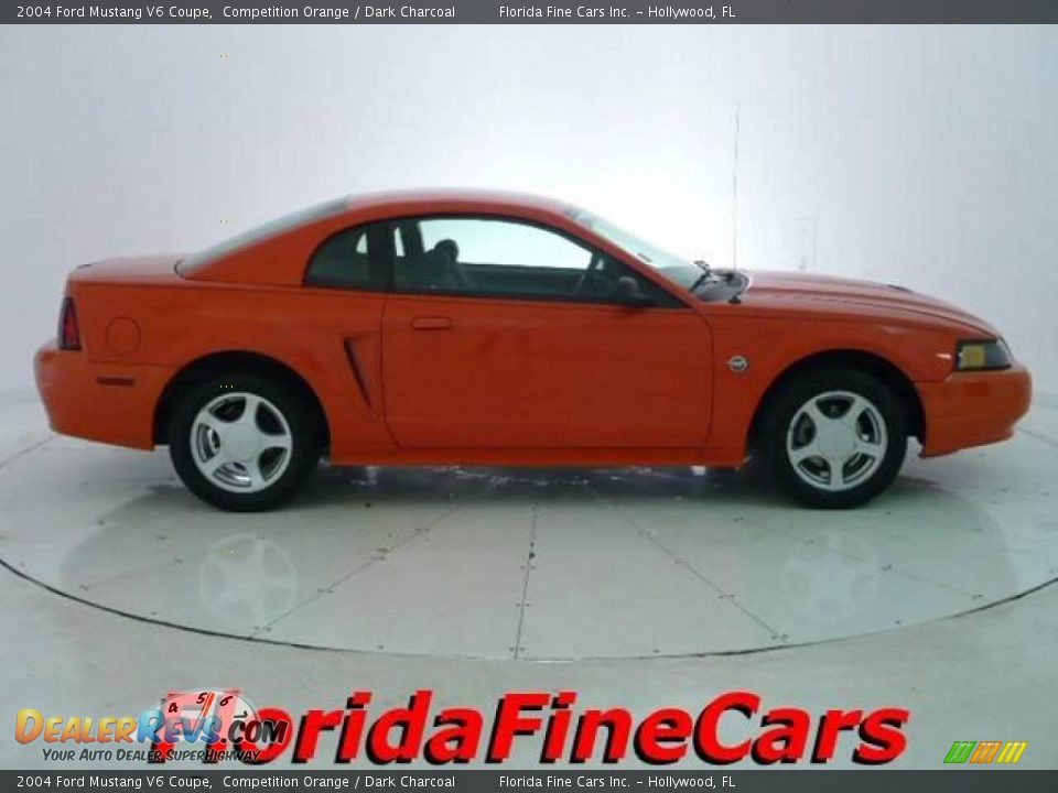 2004 Ford Mustang V6 Coupe Competition Orange / Dark Charcoal Photo #4
