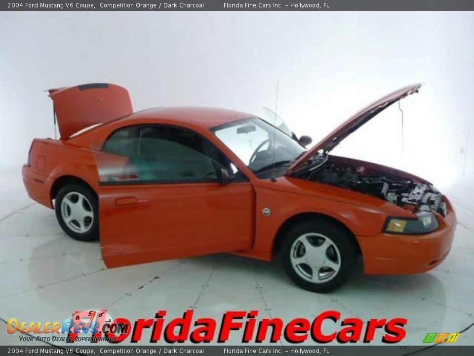 2004 Ford Mustang V6 Coupe Competition Orange / Dark Charcoal Photo #7