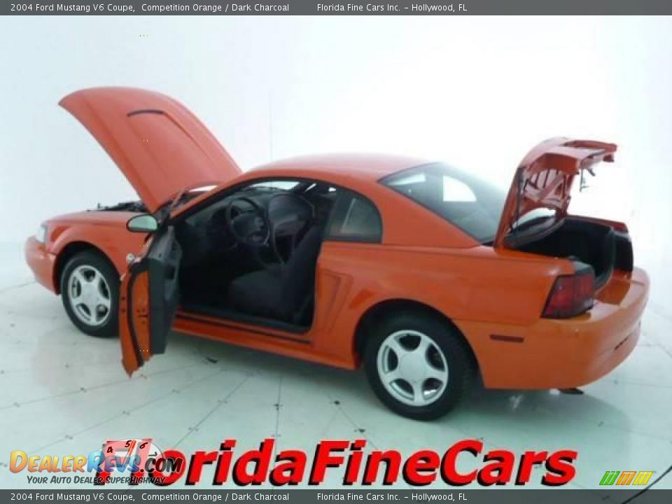 2004 Ford Mustang V6 Coupe Competition Orange / Dark Charcoal Photo #8