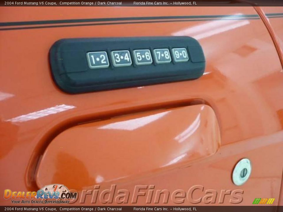 2004 Ford Mustang V6 Coupe Competition Orange / Dark Charcoal Photo #18