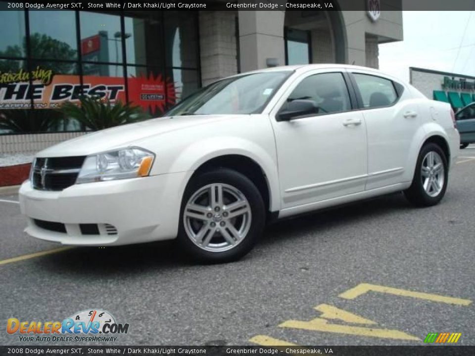 2008 Dodge Avenger SXT Stone White / Dark Khaki/Light Graystone Photo #2