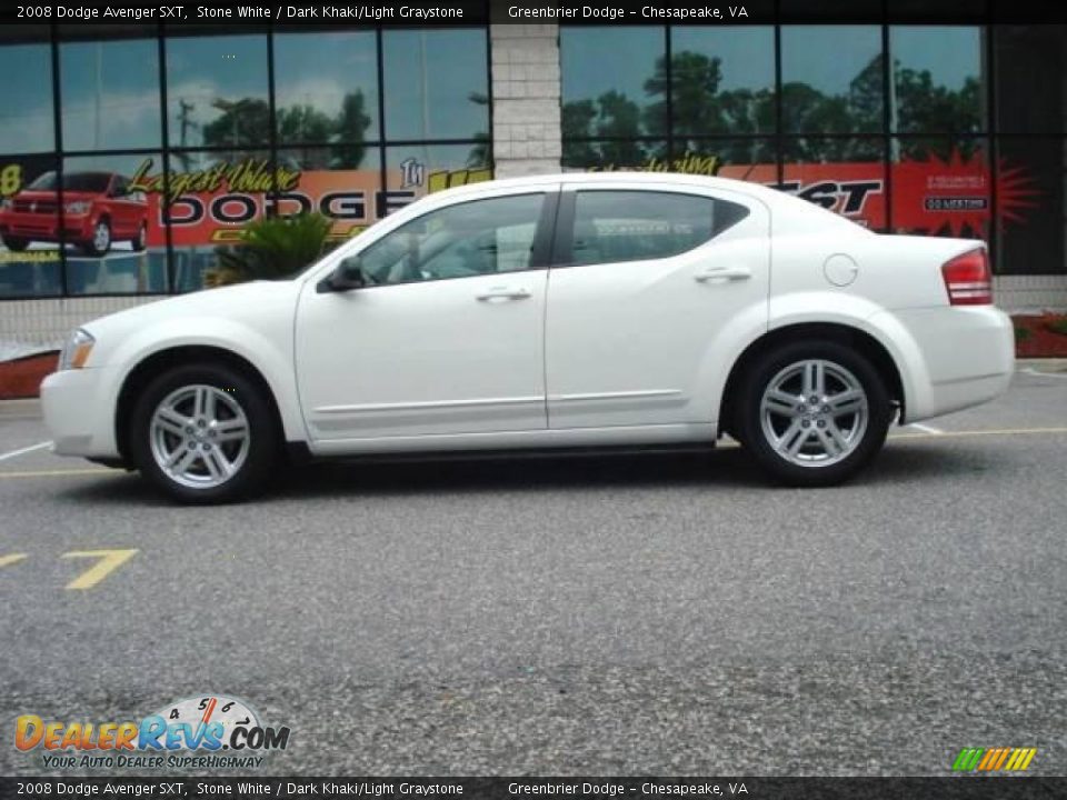 2008 Dodge Avenger SXT Stone White / Dark Khaki/Light Graystone Photo #3
