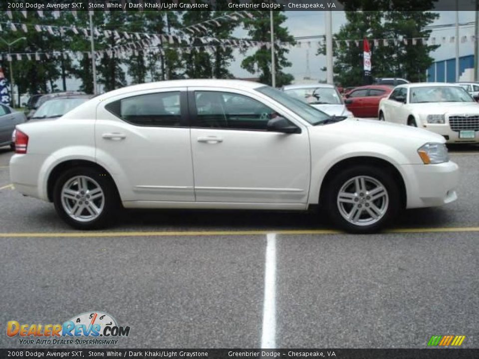 2008 Dodge Avenger SXT Stone White / Dark Khaki/Light Graystone Photo #7