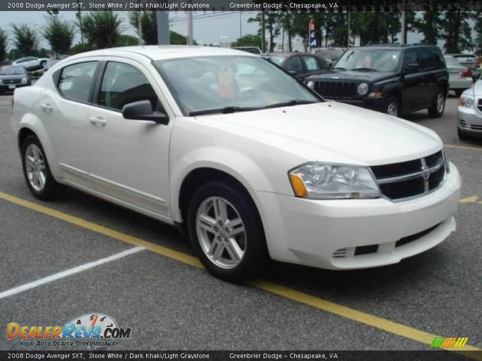 2008 Dodge Avenger SXT Stone White / Dark Khaki/Light Graystone Photo #8
