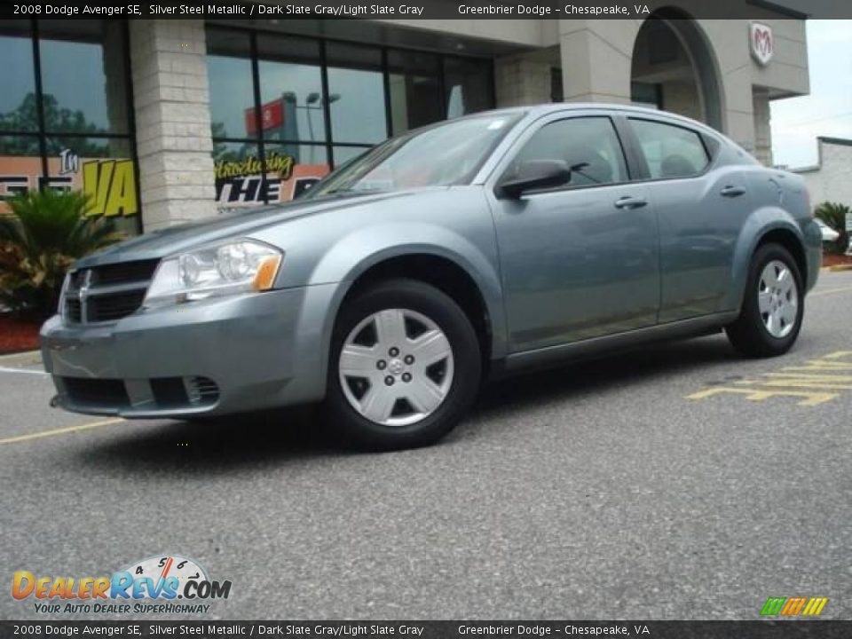2008 Dodge Avenger SE Silver Steel Metallic / Dark Slate Gray/Light Slate Gray Photo #2