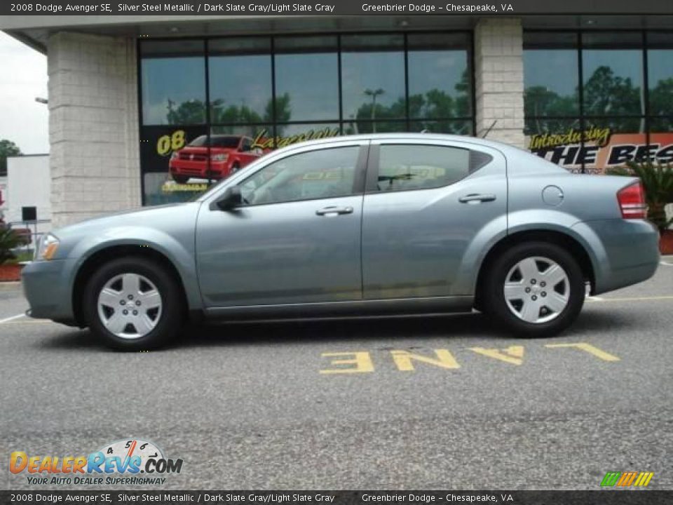 2008 Dodge Avenger SE Silver Steel Metallic / Dark Slate Gray/Light Slate Gray Photo #3
