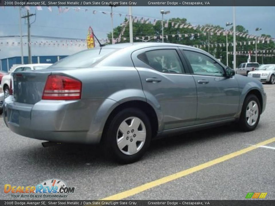 2008 Dodge Avenger SE Silver Steel Metallic / Dark Slate Gray/Light Slate Gray Photo #5