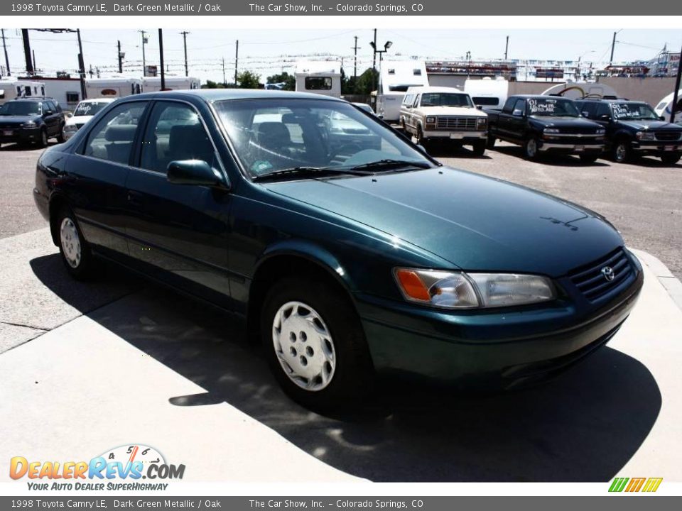 1998 Toyota Camry LE Dark Green Metallic / Oak Photo #2