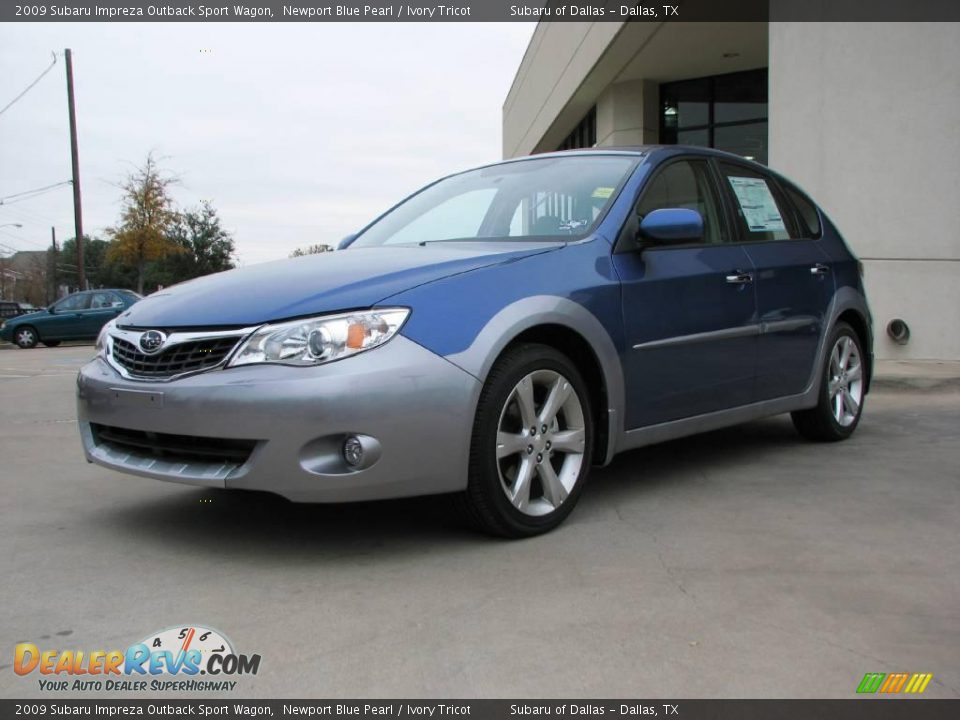 2009 Subaru Impreza Outback Sport Wagon Newport Blue Pearl / Ivory Tricot Photo #2