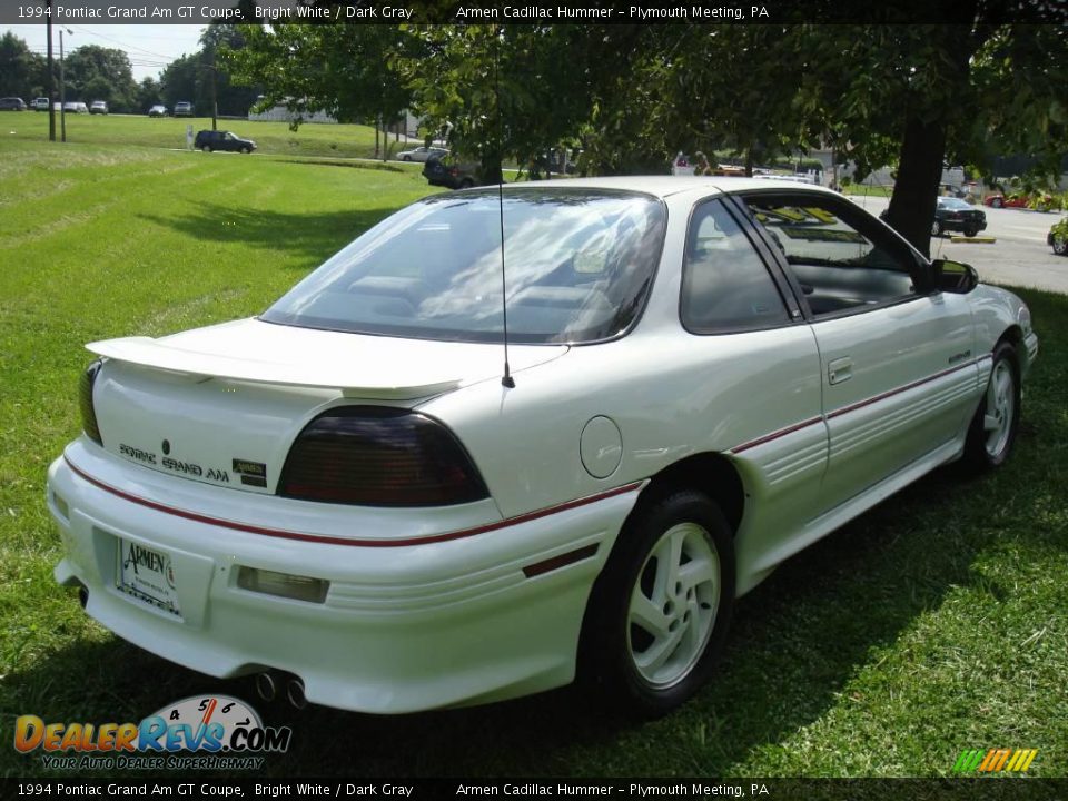 1994 Pontiac Grand Am GT Coupe Bright White / Dark Gray Photo #6