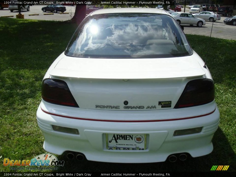 1994 Pontiac Grand Am GT Coupe Bright White / Dark Gray Photo #7