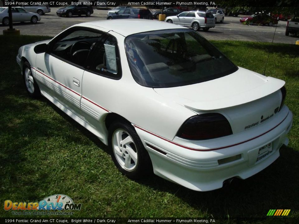 1994 Pontiac Grand Am GT Coupe Bright White / Dark Gray Photo #8