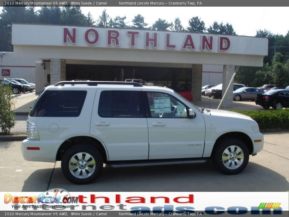 2010 Mercury Mountaineer V6 AWD White Suede / Camel Photo #1