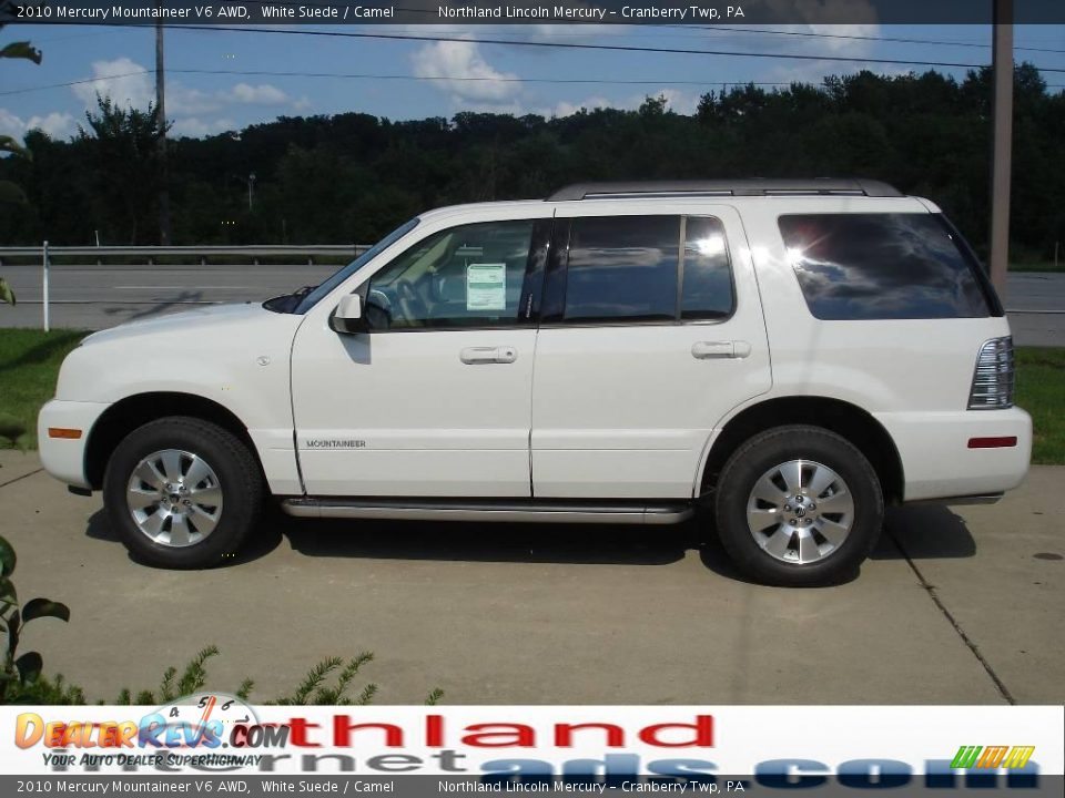 2010 Mercury Mountaineer V6 AWD White Suede / Camel Photo #5
