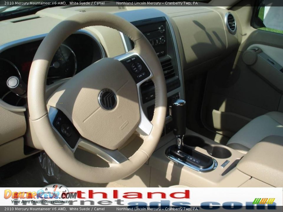 2010 Mercury Mountaineer V6 AWD White Suede / Camel Photo #7
